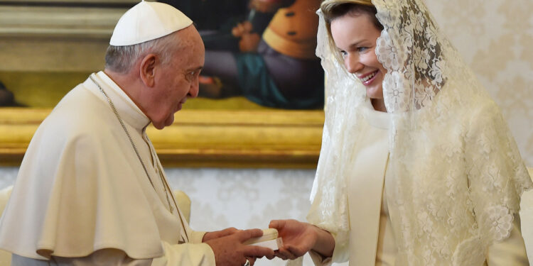 Pope Francis Queen Mathilde Belgium