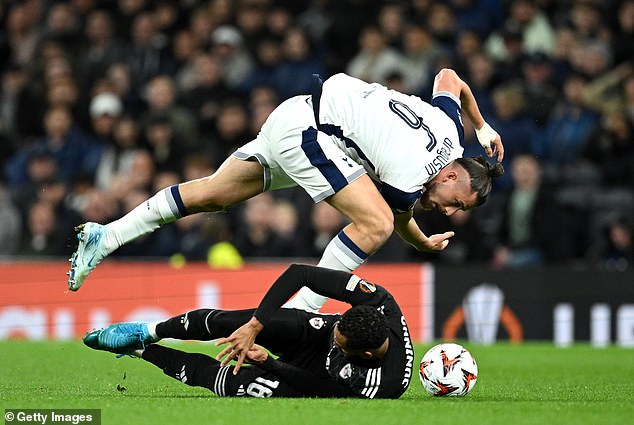 The Spurs centre-back was shown a red card after bundling Qarabag striker Juninho to the ground