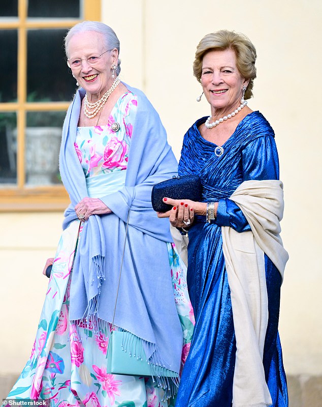 The bride's mother is Queen Anne-Marie of Denmark - but her aunt Queen Margrethe has suffered poor health in recent months