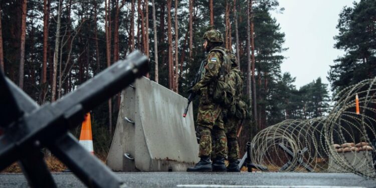 Estonia, Latvia and Lithuania plan to build anti-mobility defence installations on their borders with Russia and Belarus. The image is illustrative, courtesy of the Estonian defence ministry.