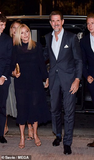 Looking good! Marie-Chantal and Theodora's brother Pavlos put on a stylish display at the pre-wedding dinner