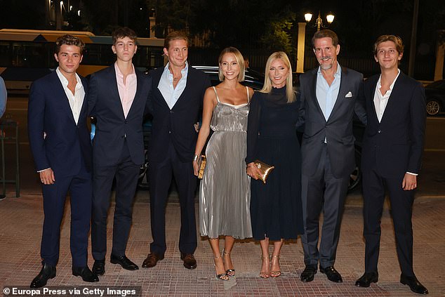 Pavlos and Marie-Chantal of Greece with their children, Olympia, Constantine Alexios, Achileas, Odysseas and Aristides