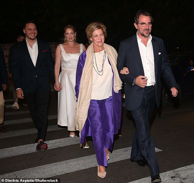 The Greek Royal Family were all smiles as they attended the glitzy event