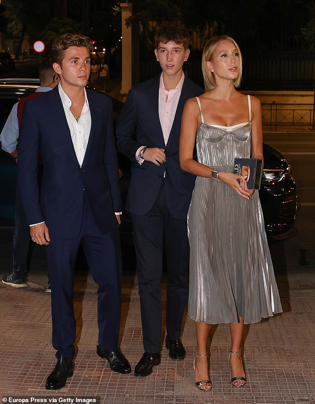 Olympia, Achileas and Aristides of Greece look stylish as they arrive for the celebrations