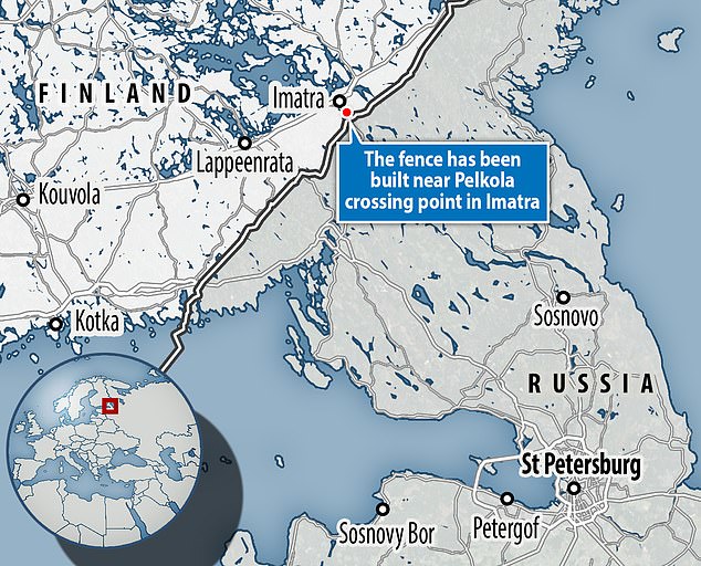 The fence in Finland was built close to the Pelkola crossing point in Imatra