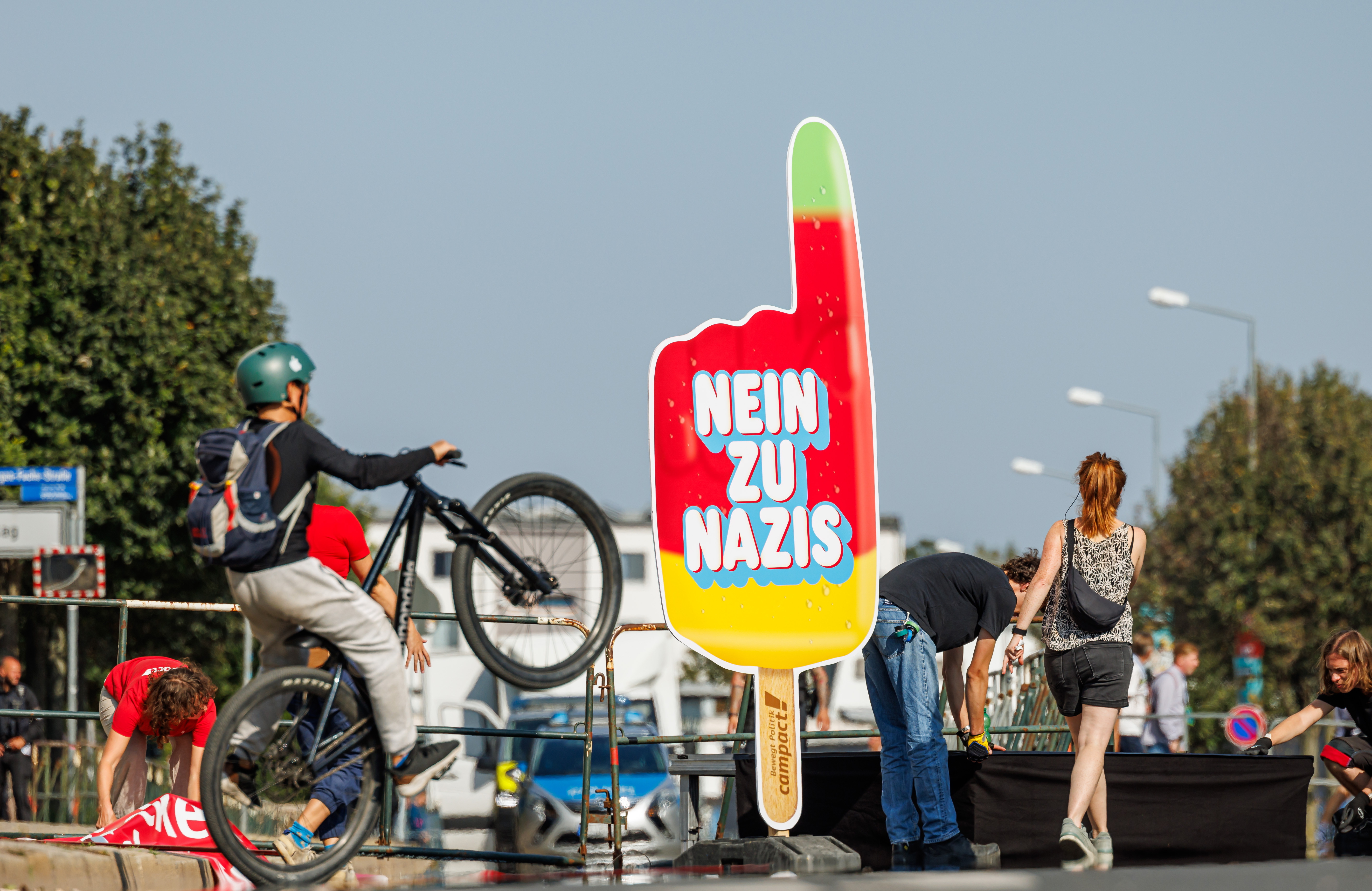 Protesters took it to the streets after the results in Thuringia, Germany