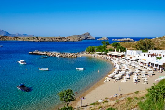 Greece, Dodecanese, Rhodes, Lindos beach