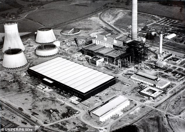 Coal went on to play a major role in the national energy supply throughout the 20th century and accounted for about 80 per cent of UK power in 1990 (pictured: Ratcliffe-on-Soar power station in 1966)