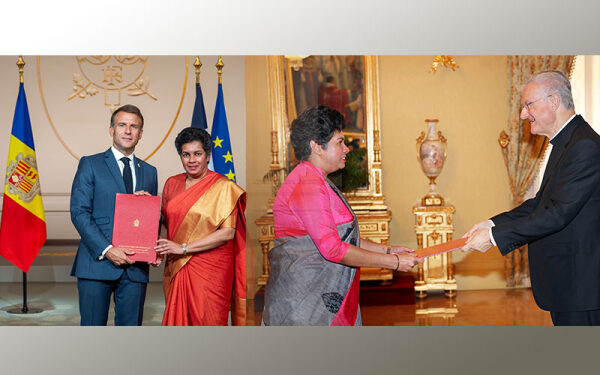 Ambassador of Sri Lanka presents Credentials to H.E. Emmanuel Macron, Co-Prince of Andorra