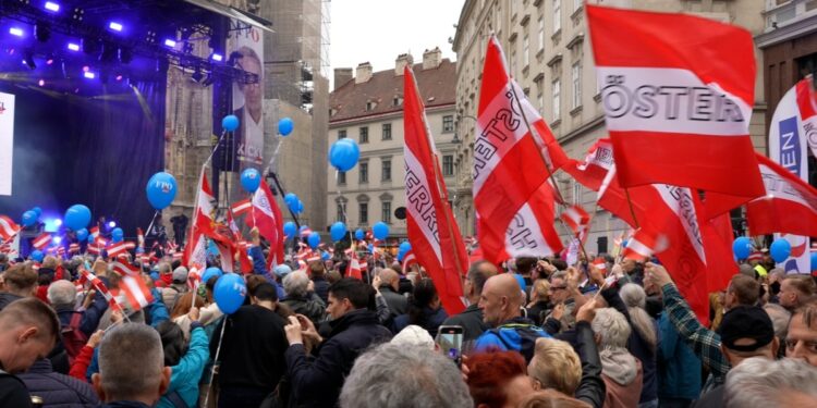 Austria's Far-Right Holds Final Election Rally Amid Opposition Protests