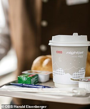 Travellers can purchase drinks and snacks on Nightjet trains