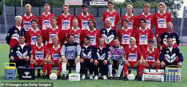 Ten Hag, third left in the middle row, came through Twente's academy to play for the senior team