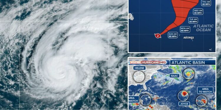 Isaac strengthens into hurricane as Tropical Storm Joyce forms in the Atlantic