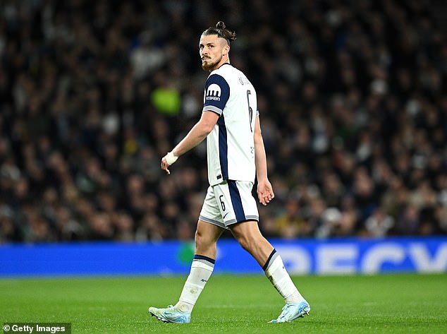 Radu Dragusin suffered a horror start on his first European start for Tottenham as the defender was sent off after just seven minutes