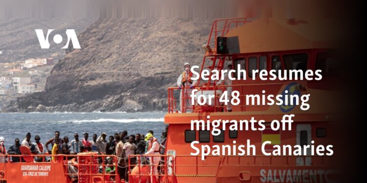 Search resumes for 48 missing migrants off Spanish Canaries 