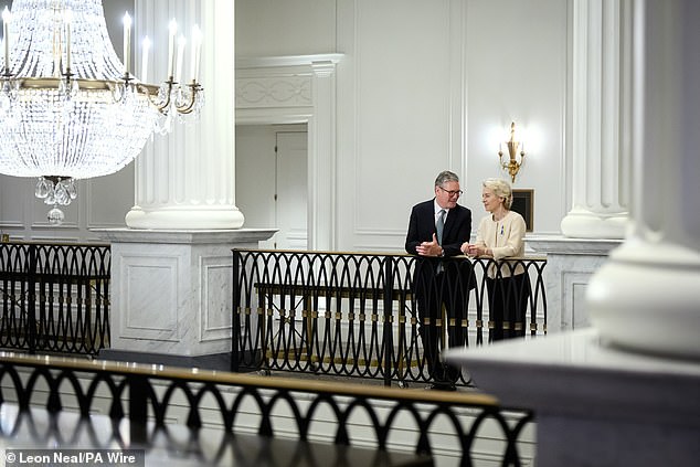 President of the European Commission Ursula von der Leyen speaks with Prime Minister Sir Keir Starmer at the United Nations in New York last month