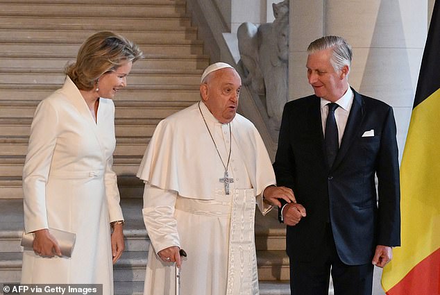 Mathilde wore her highlighted tresses down at her shoulder in a stylish blowout and wore typically subtle makeup for the occasion