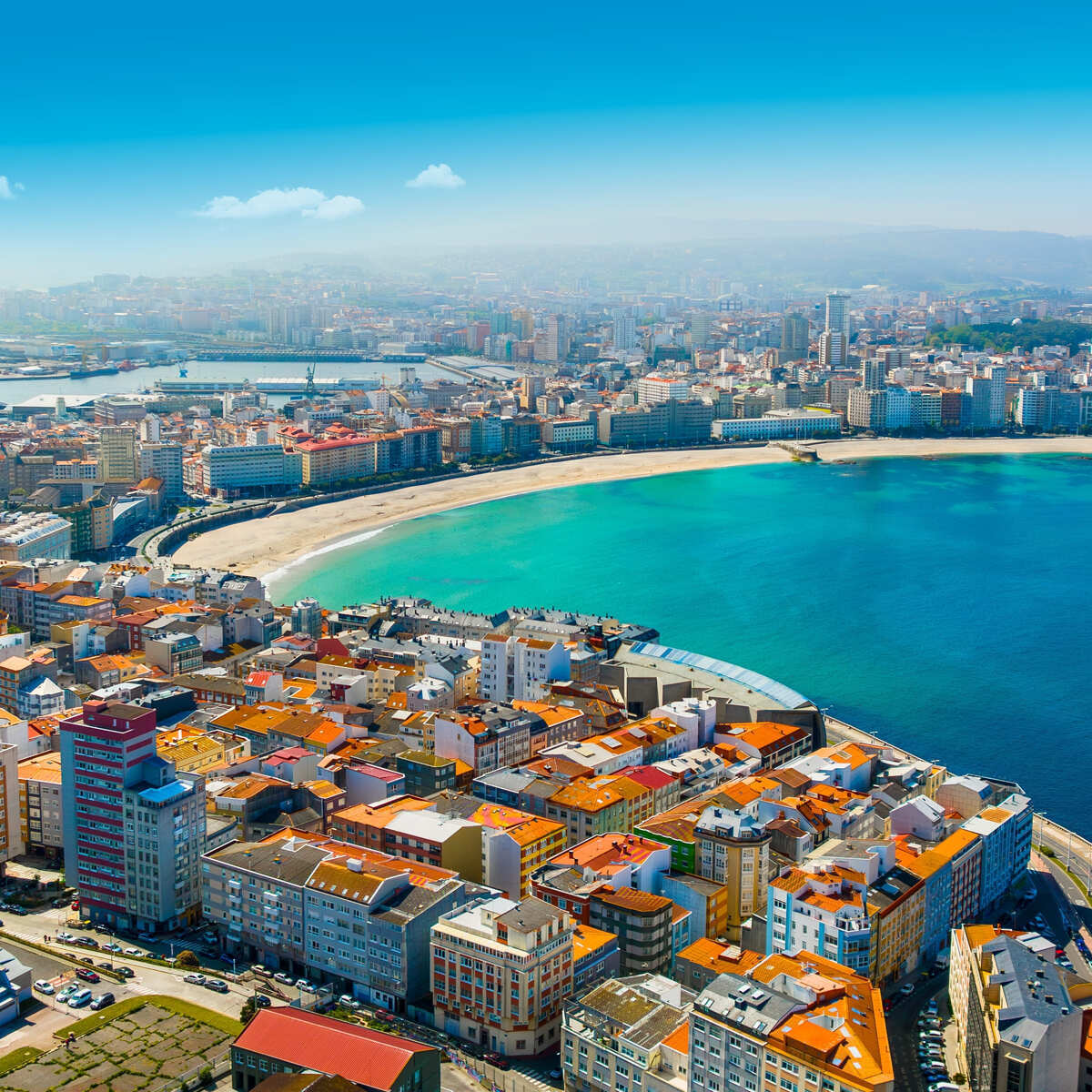 Aerial View Of A Coruna, Galicia, Spain