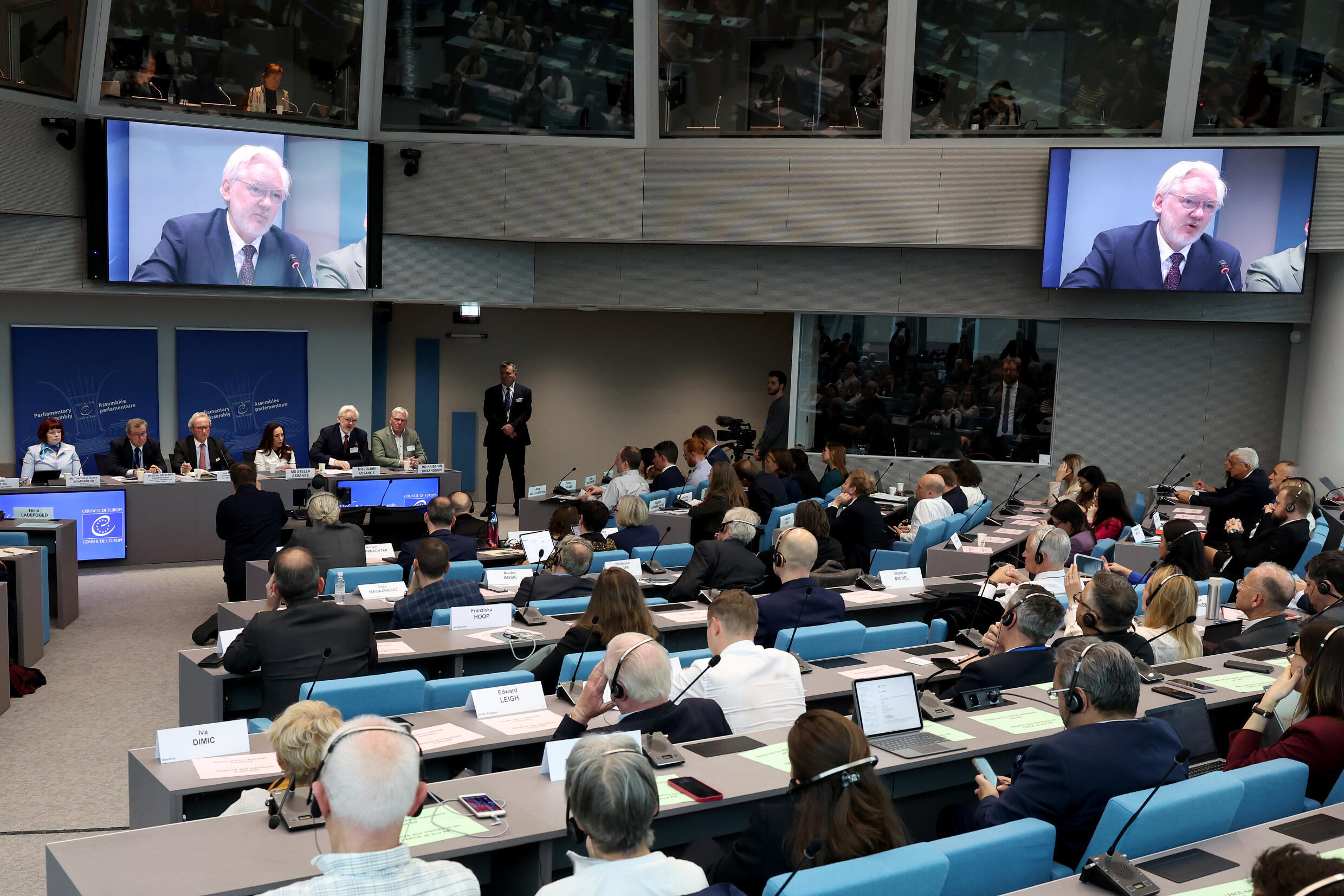 Assange addresses the legal committee of the Parliamentary Assembly of the Council of Europe