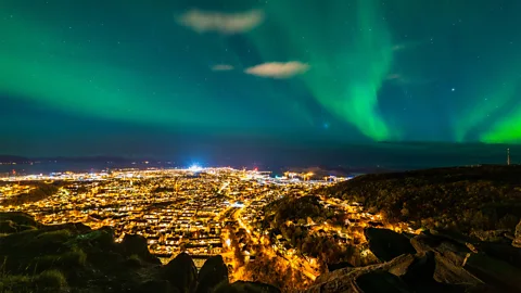 Alamy The Northern Lights are often visible in and near Bodø in the winter (Credit: Alamy)