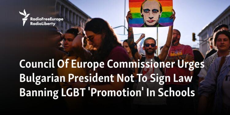 Council Of Europe Commissioner Urges Bulgarian President Not To Sign Law Banning LGBT 'Promotion' In Schools