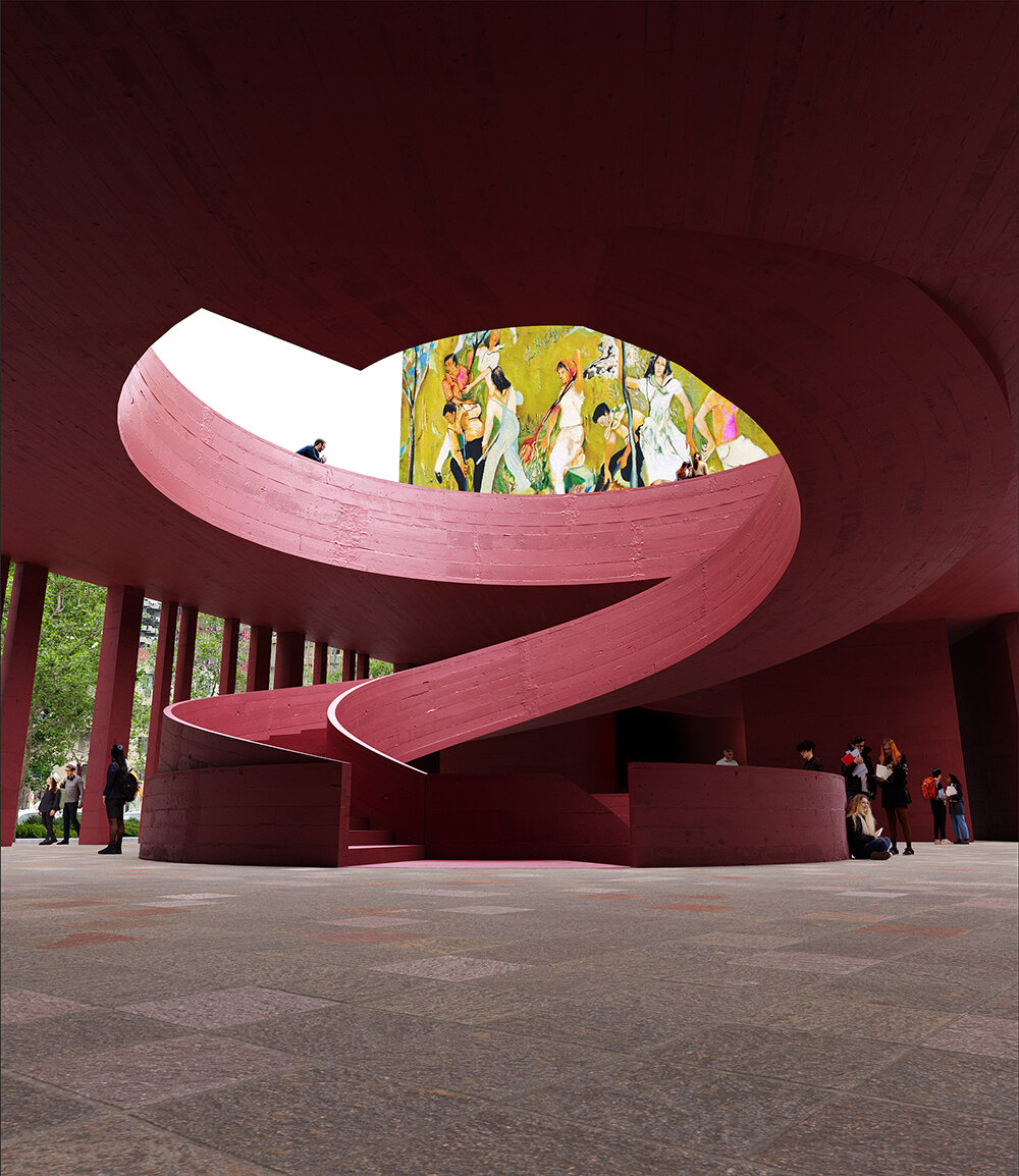 oppenheim architecture reveals tirana’s college of europe campus as red concrete cluster