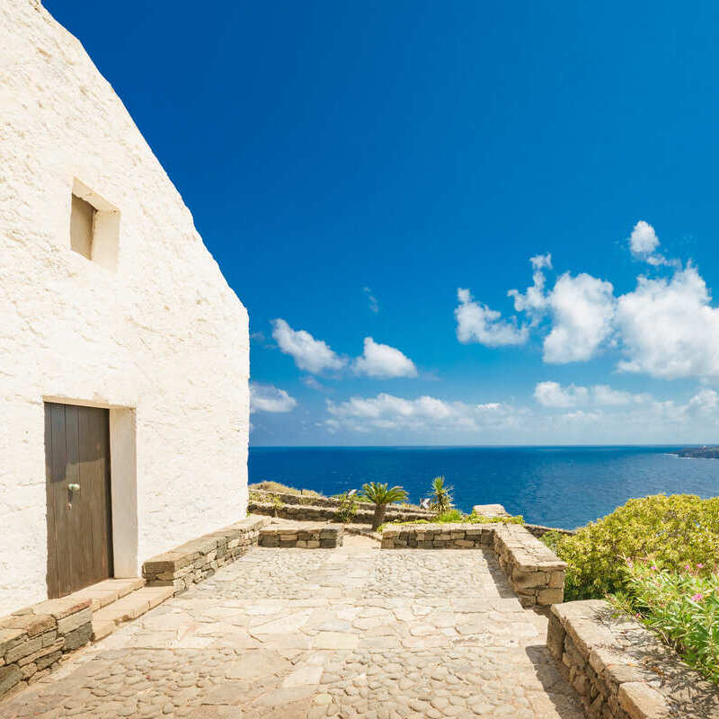 Picturesque Whitewashed Town In Pantelleria, Italy