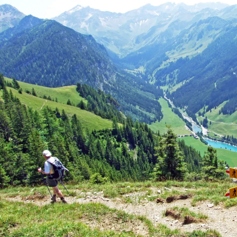 Hiker-in-the-alps-of-Liechtenstein