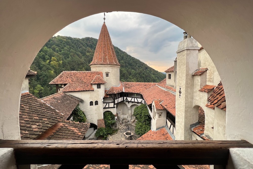 The view of Bran Castle in Transylvania, Romania. 