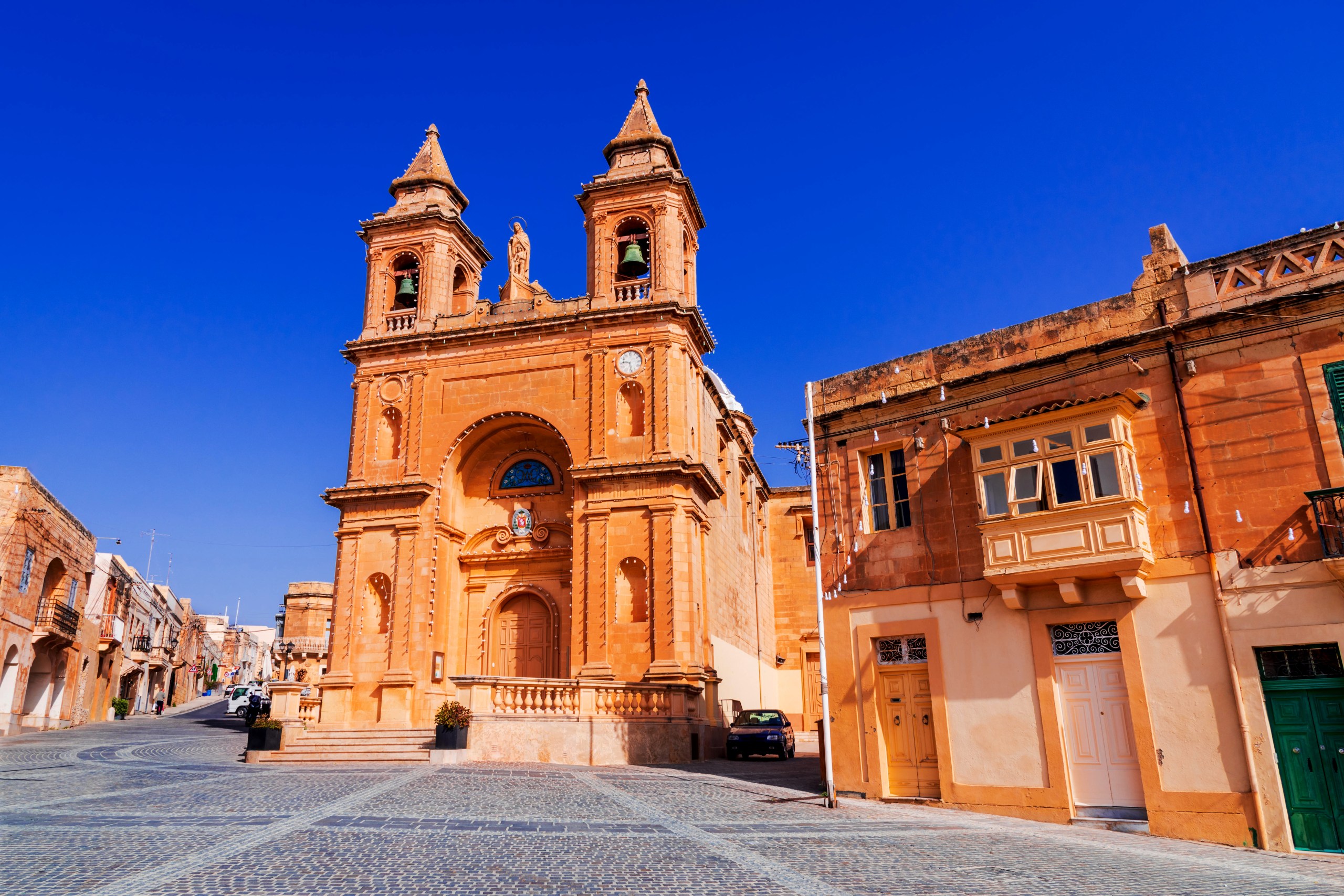 A medieval church in the traditional fishing village of Marsaxlokk