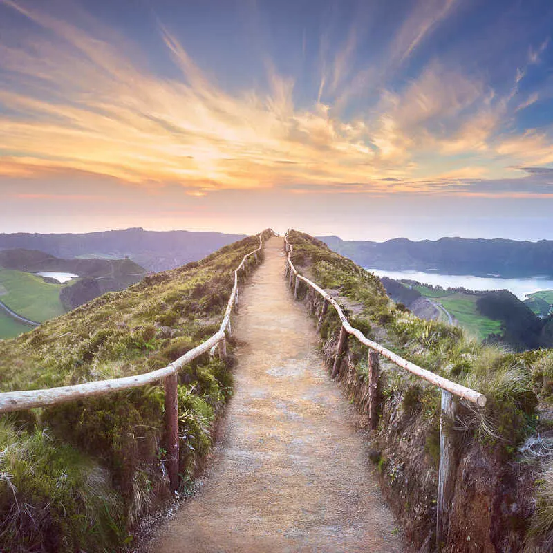 Footpath Leading To A Scenic Lookout In The Azores, Portugal, Southern Europe.jpg