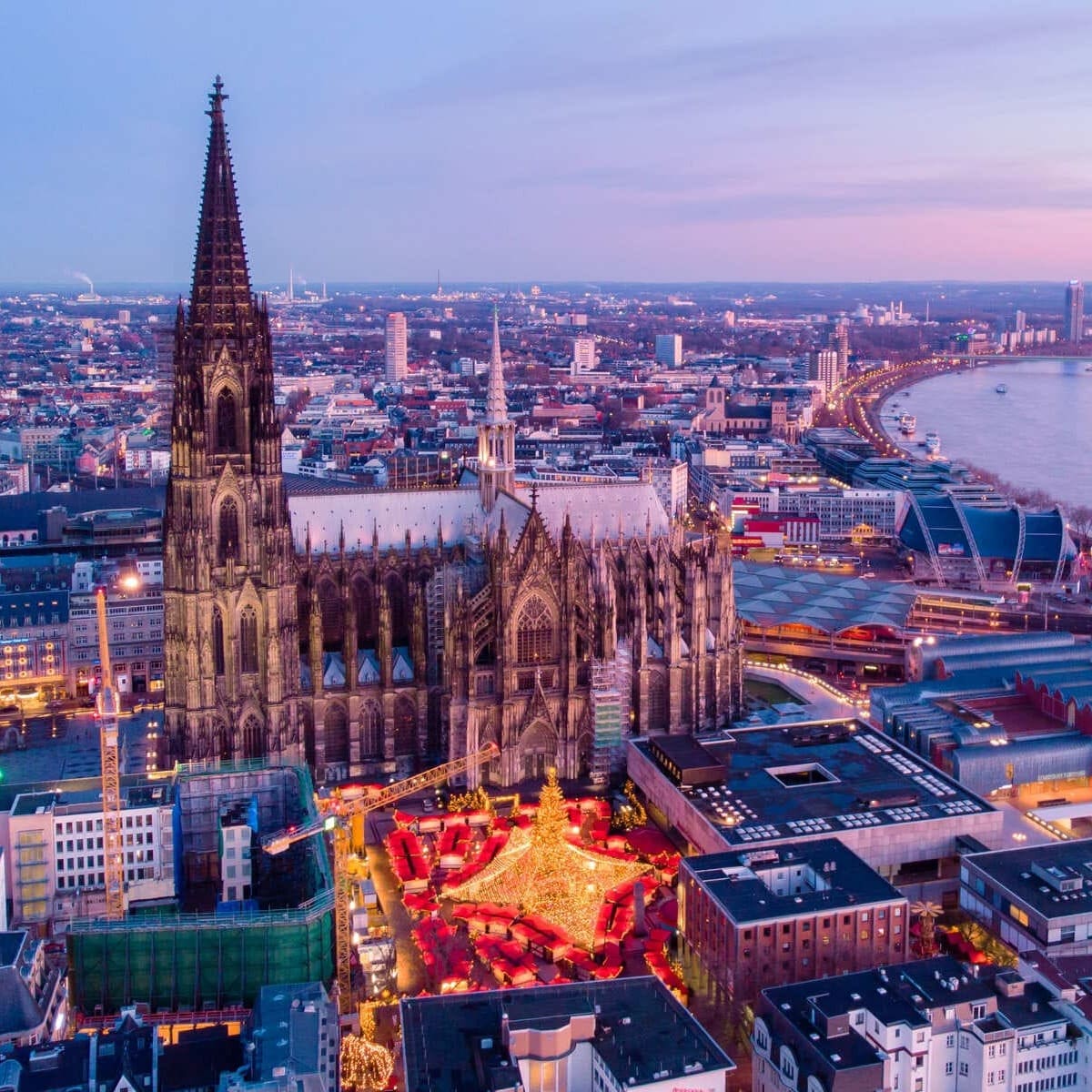 Aerial View Of Cologne During Christmas, Germany