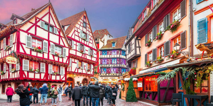 Colmar Old Town In France During Christmas