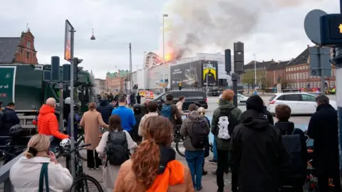 Ida Marie Odgaard/EPA-EFE/REX/Shutterstock Onlookers were stunned as the fire took hold of the historic building