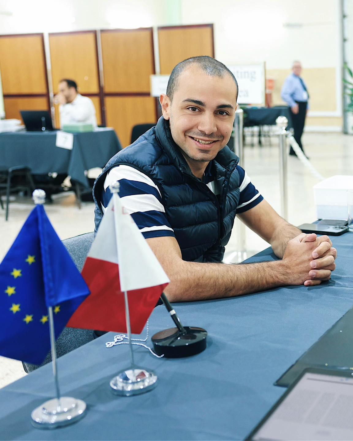 Earlier last week when Daniel Attard submitted his nomination for the June MEP elections. Photo: Daniel Attard/Facebook