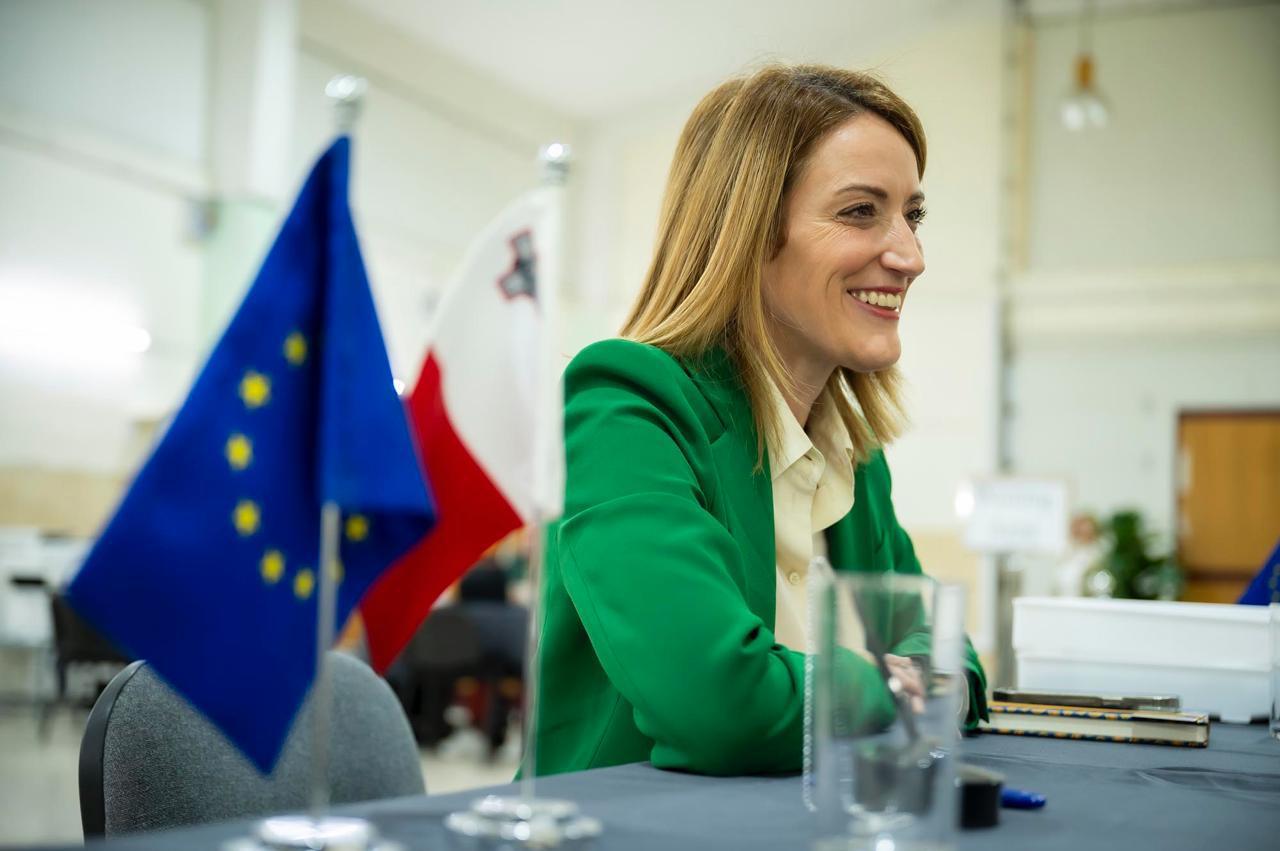 PN frontrunner and EP president Roberta Metsola submitting her nomination on Monday. Photo: Roberta Metsola