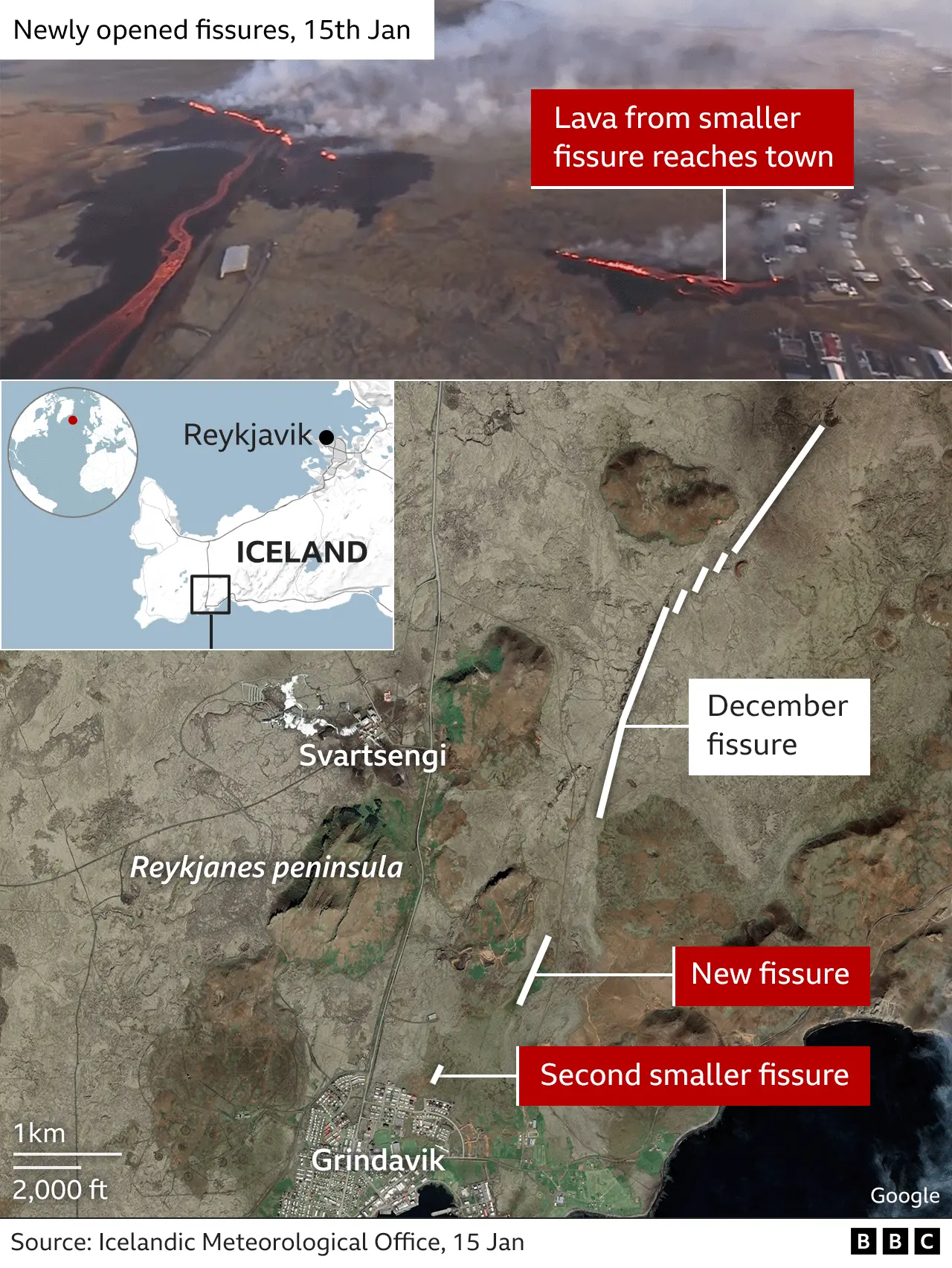 Map showing fissure locations