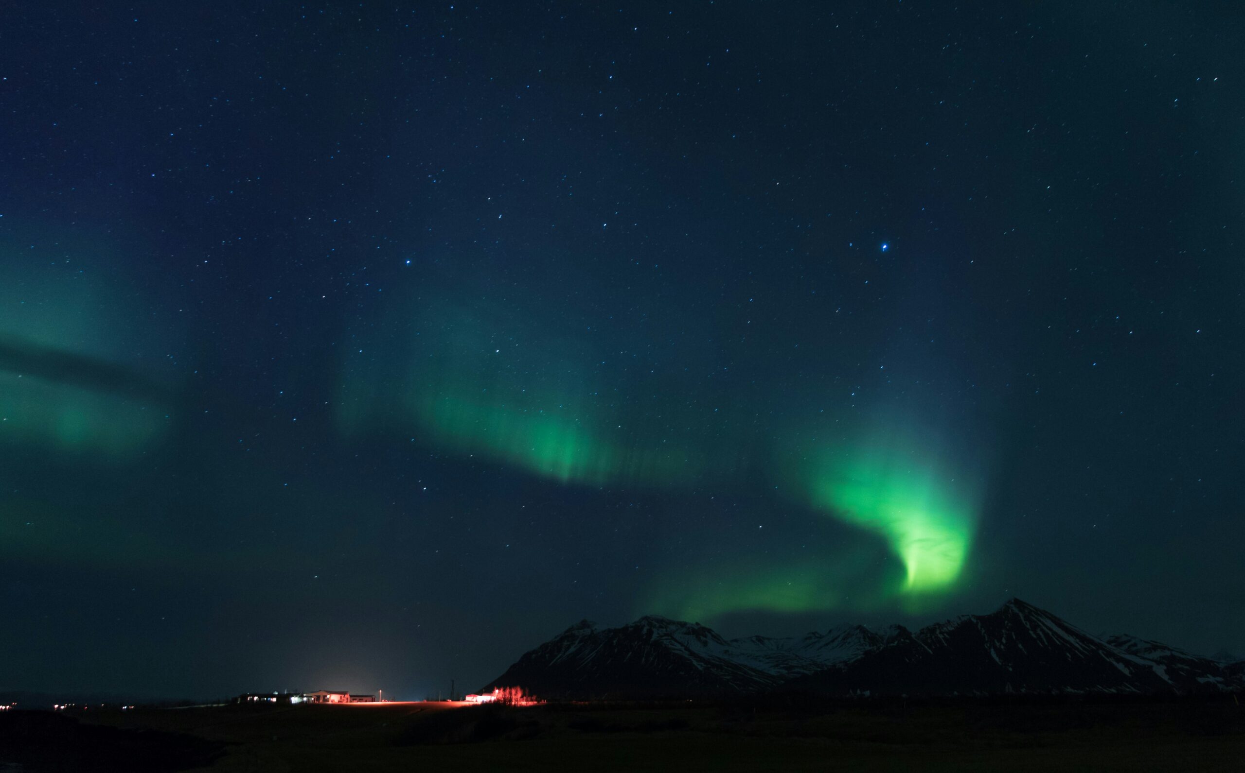 the Northern Lights illuminating the night sky