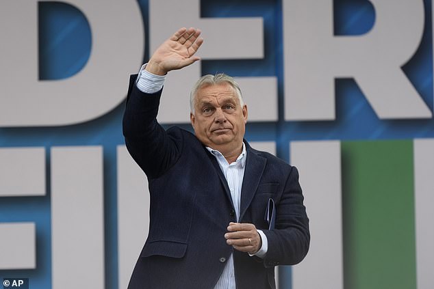 One of the major headliners was Hungarian Prime Minister Viktor Orban who has led the Eastern European nation for nearly 15 years transforming it into what he calls a 'Illiberal democracy.' Speaking in Pontida he said: 'We will never hand our countries over to foreigners'