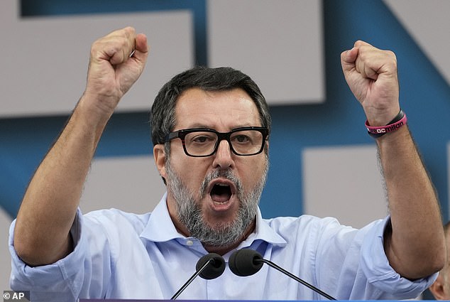 The Salvini lovefest marked a remarkable improvement in his political fortunes after the leader of Italy's League Party saw his support collapse at the 2022 election when his fellow right-wing leader Giorgia Meloni was elected as Prime Minister