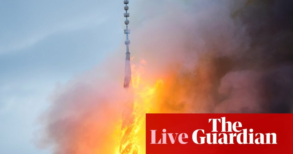 Europe live: scores of emergency workers fight fire at Copenhagen’s old stock exchange – as it happened | Denmark