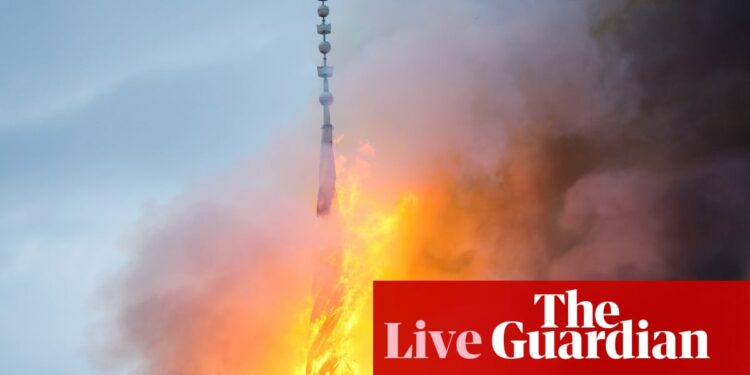 Europe live: scores of emergency workers fight fire at Copenhagen’s old stock exchange – as it happened | Denmark