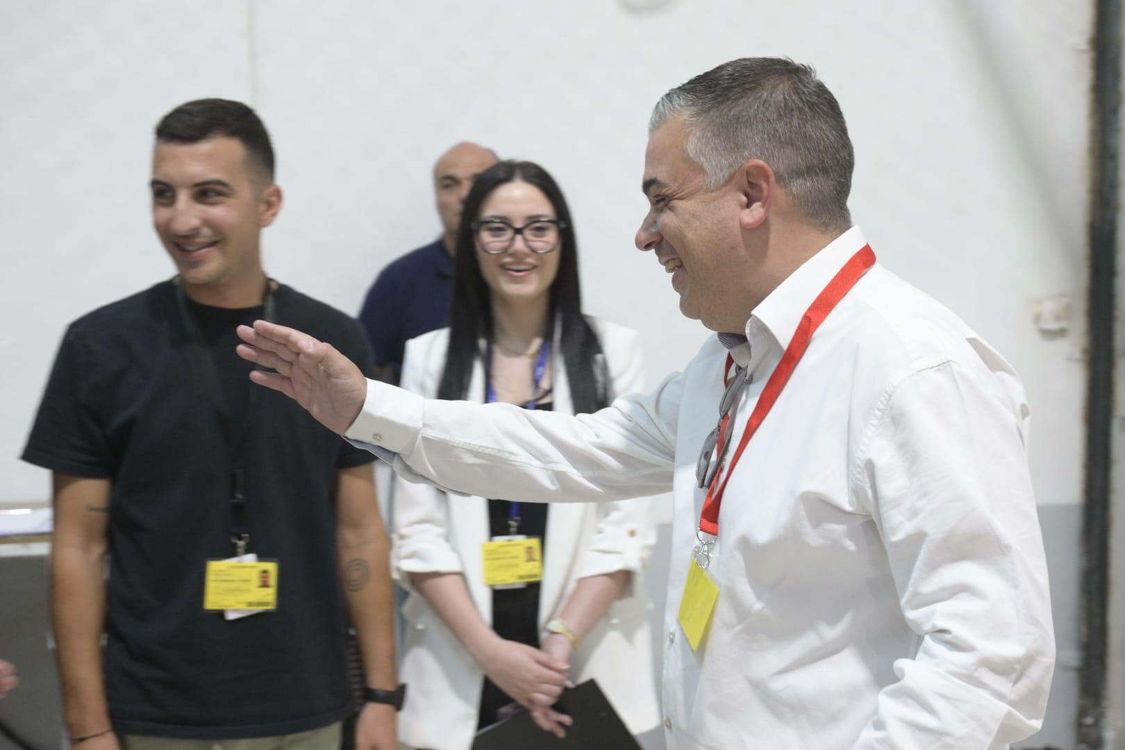 Labour minister Chris Bonett (right) is all smiles. Photo: Matthew Mirabelli