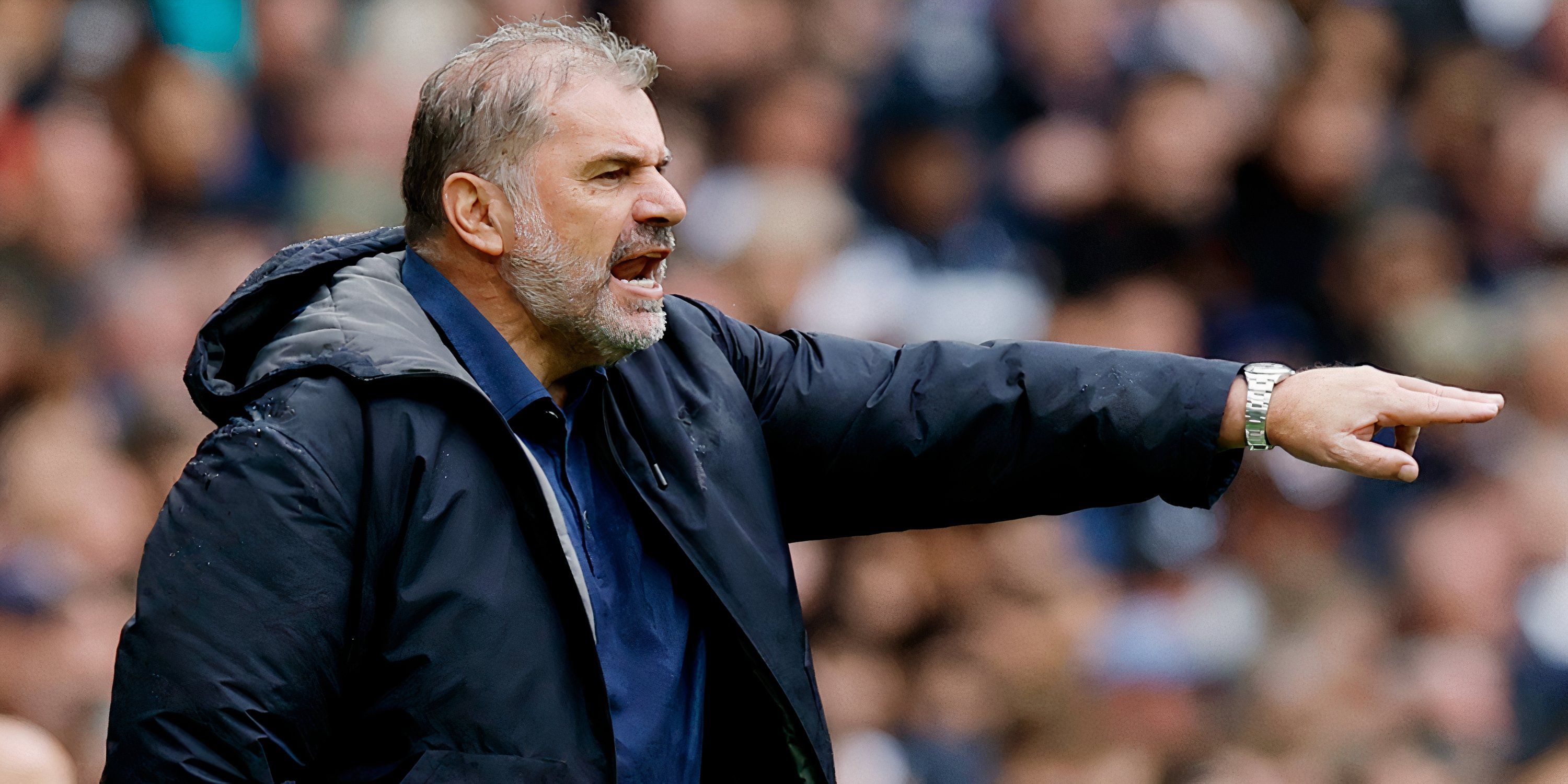 Tottenham boss Ange Postecoglou gives instructions from the touchline