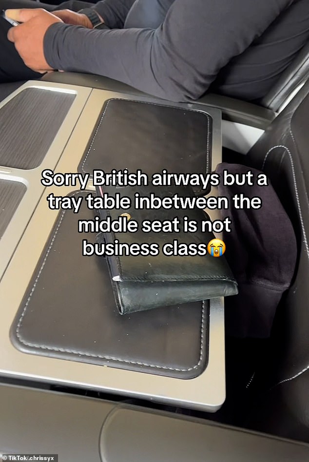 TikTok content creator Chrissy George from London sparked a debate on the platform after sharing footage of her 'business class' short-haul British Airways flight