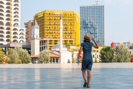 Plaza Skanderberg, en el centro de Tirana