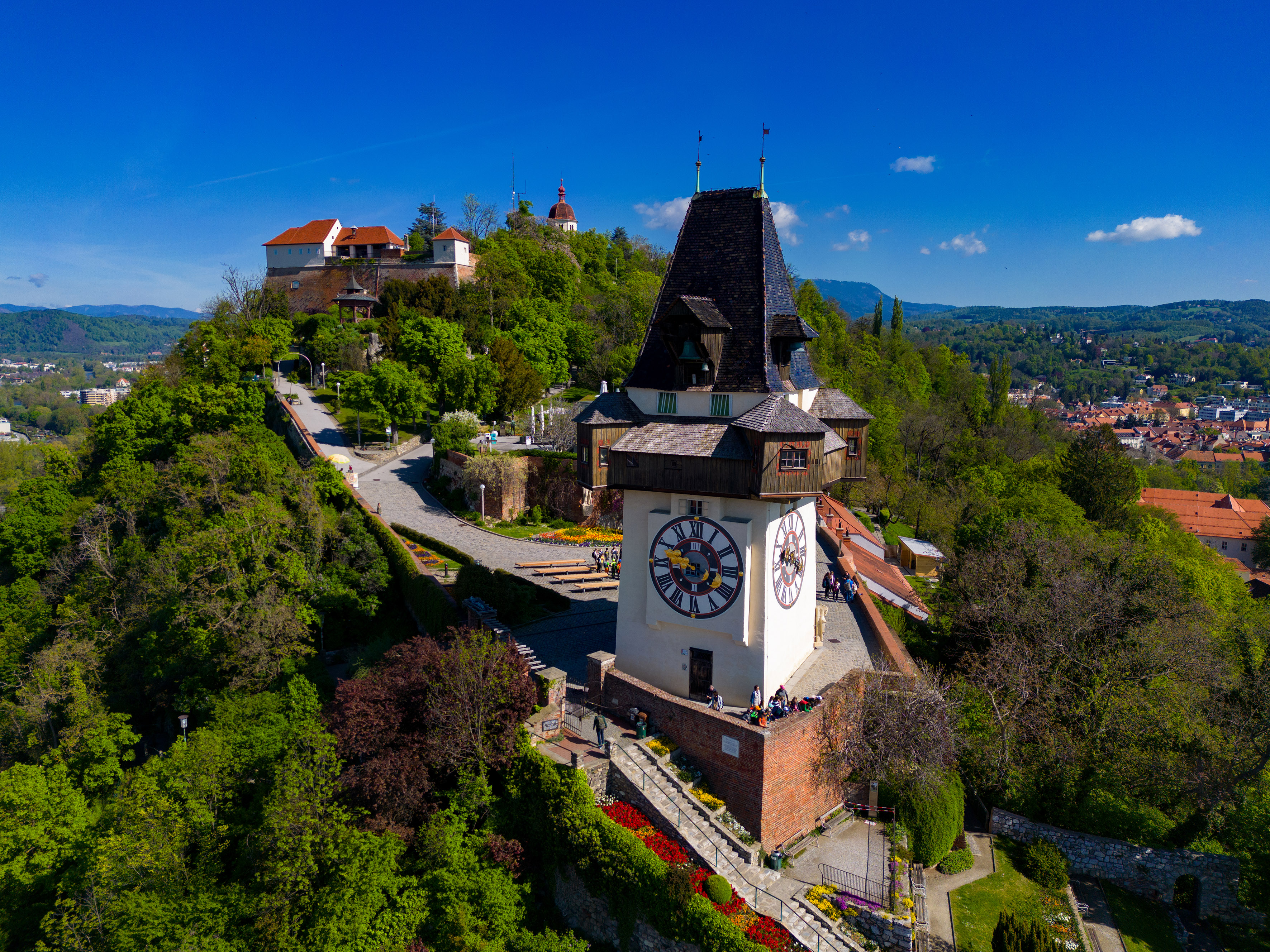 Only the clocktower of Schlossberg Hill wasn’t destroyed by Napoleon in 1809