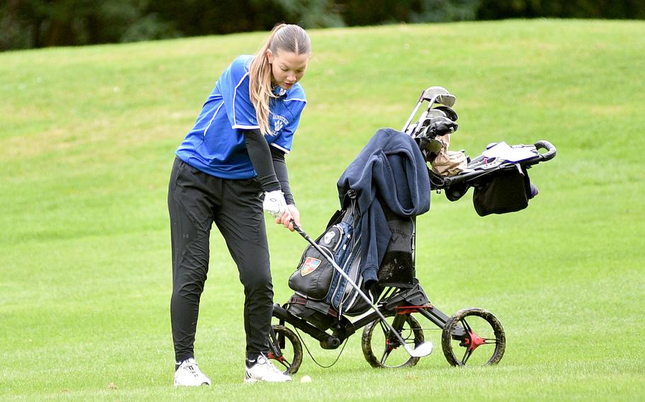 Nora Hacker takes a swing.