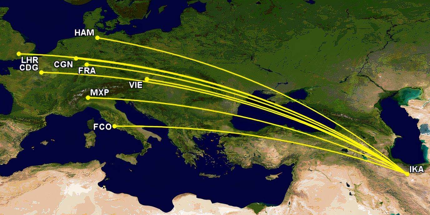 Iran Air's European network