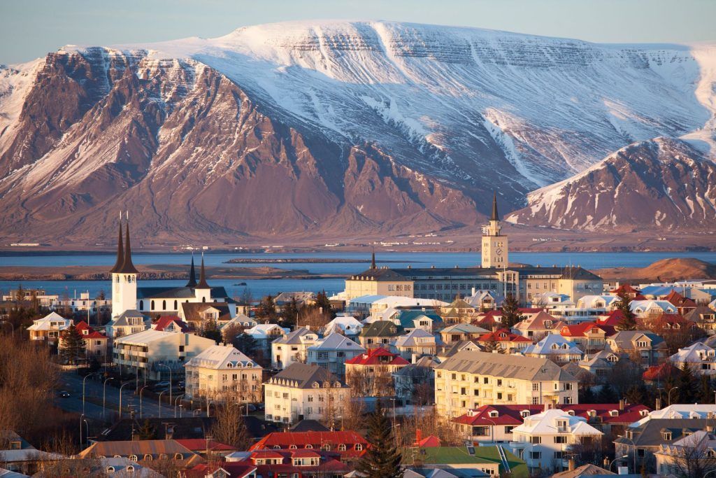 Elevated view over Reykjavik